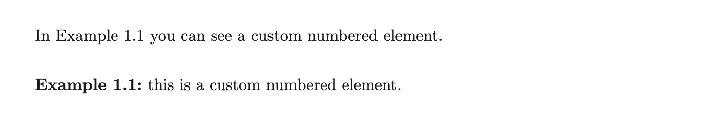 Custom numbered elements