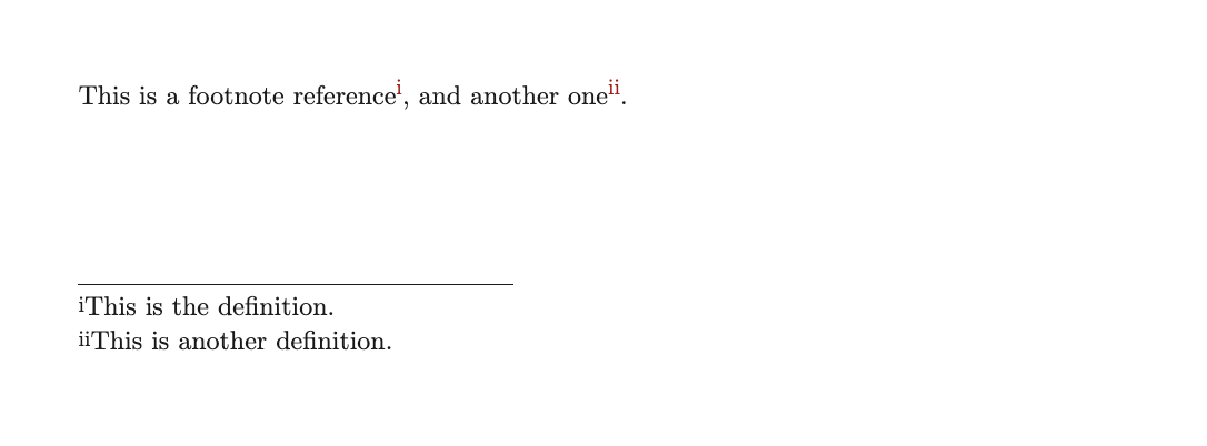 Footnote Roman numbering
