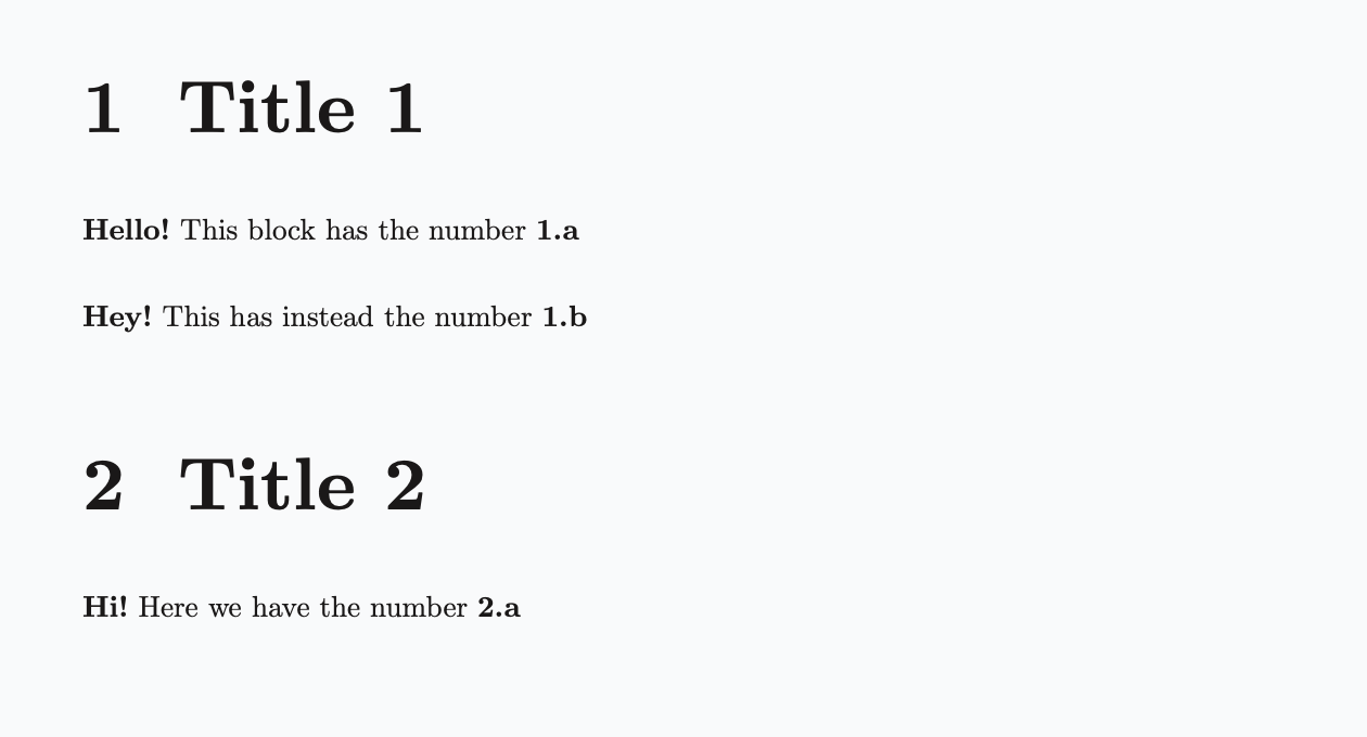 Custom numbering