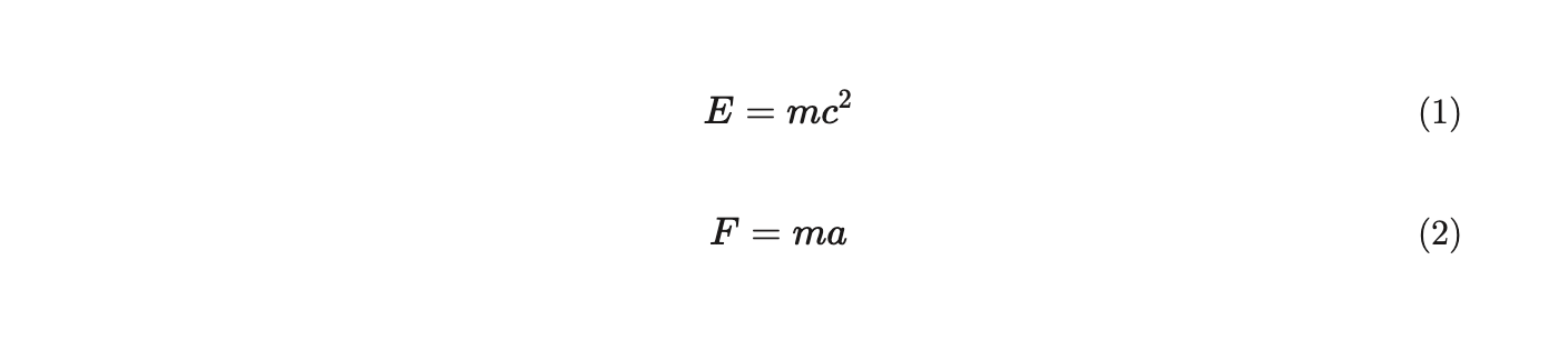 Equation numbering