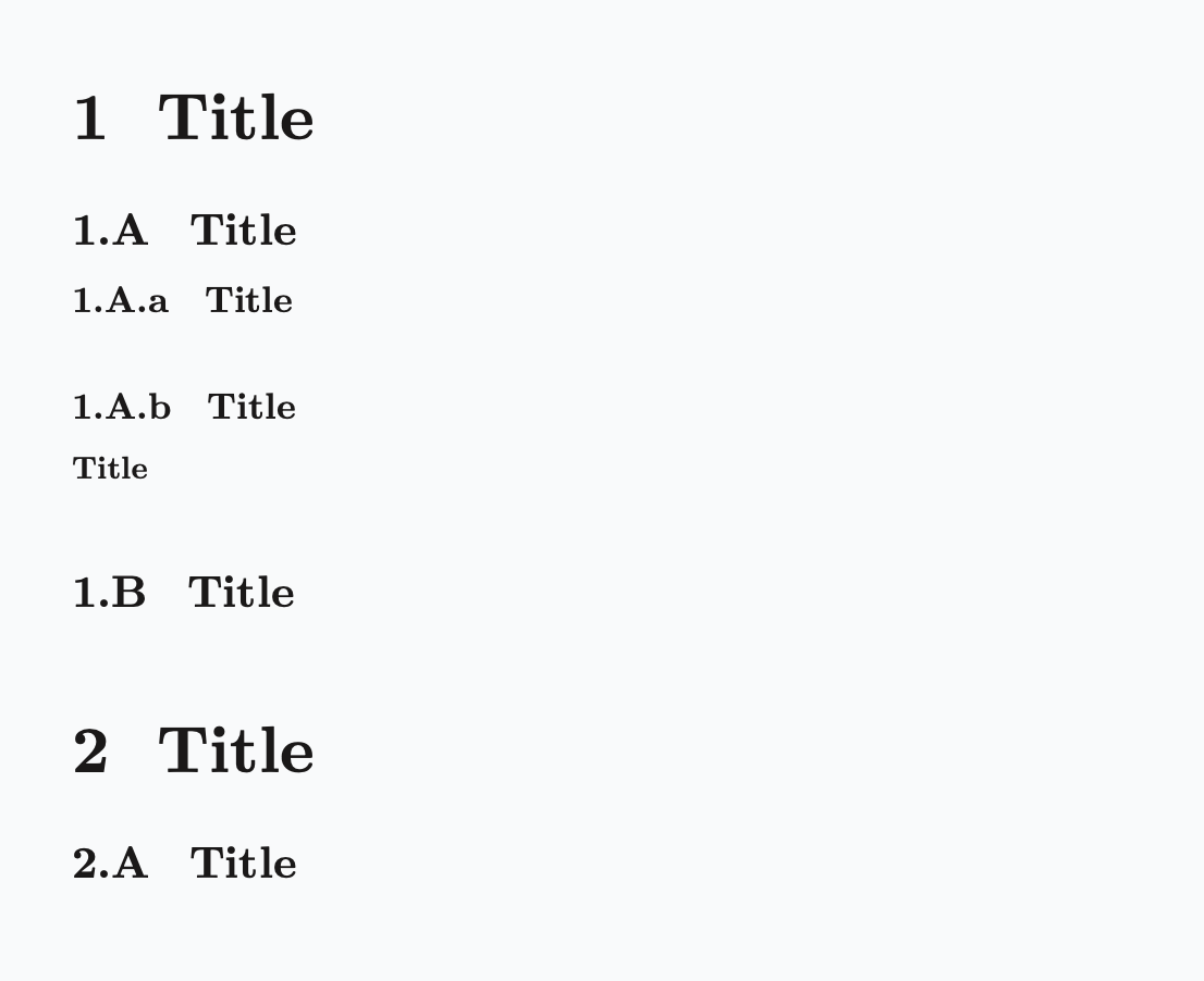 Latex theme numbering