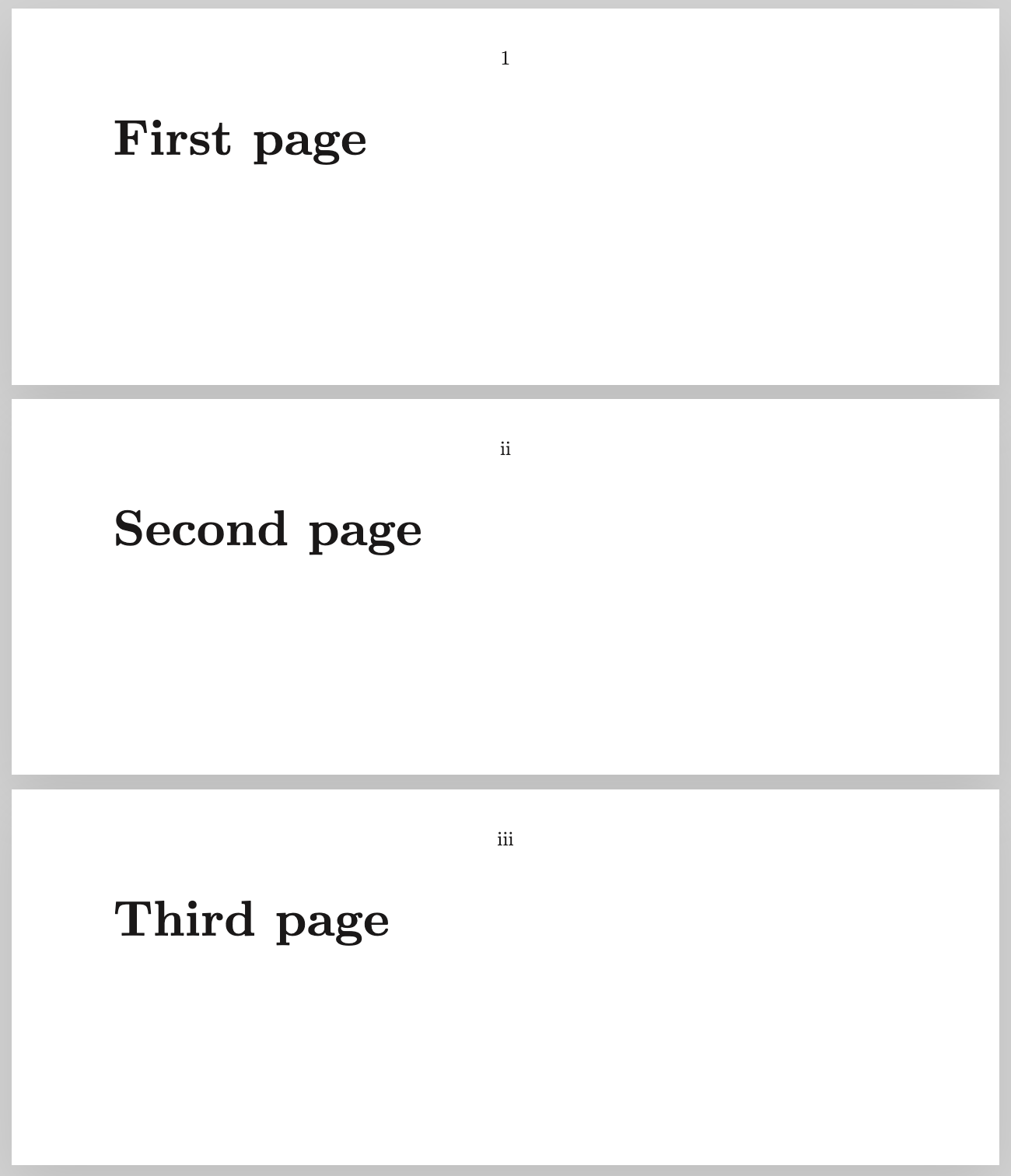 Page number format