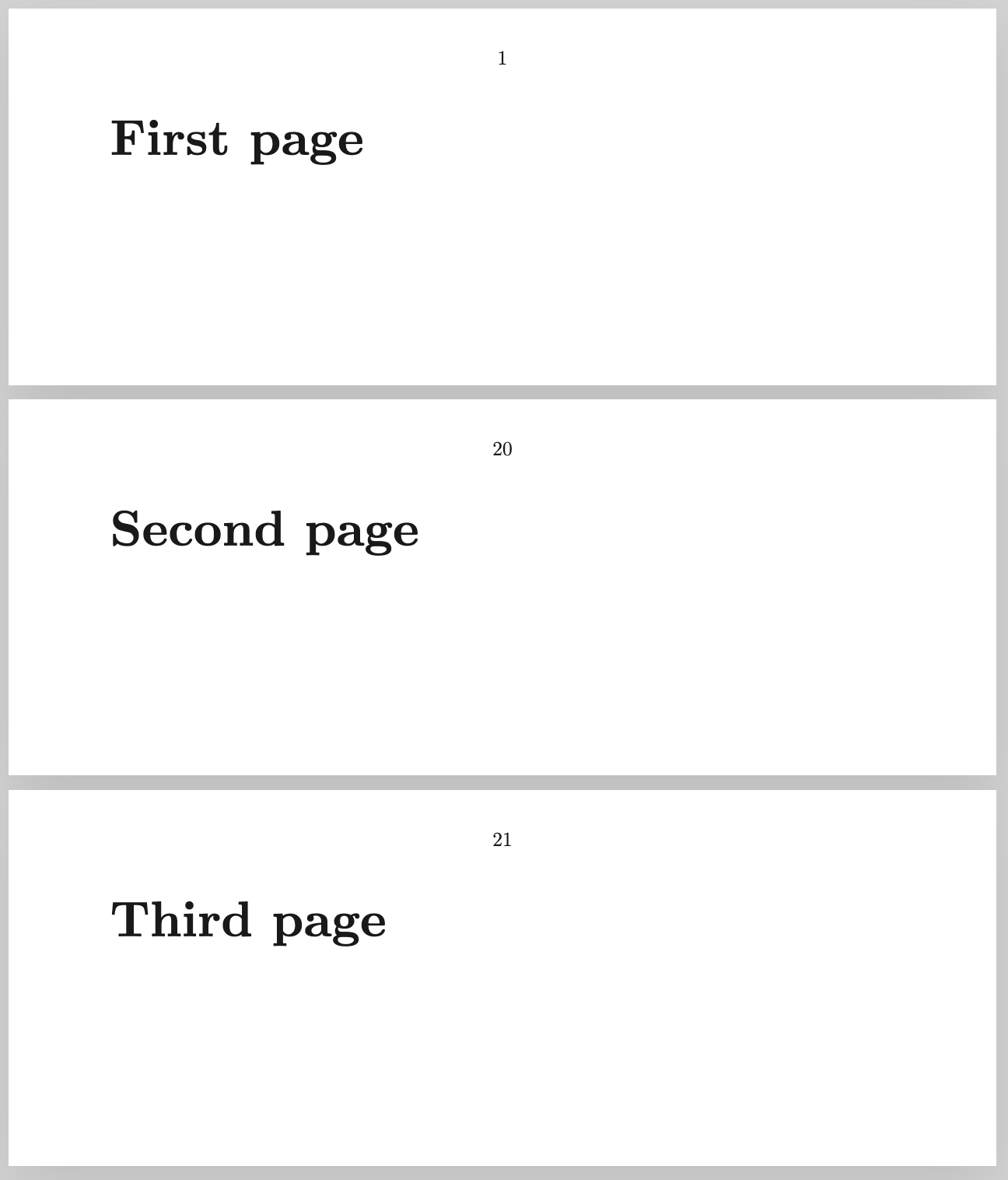 Page number reset
