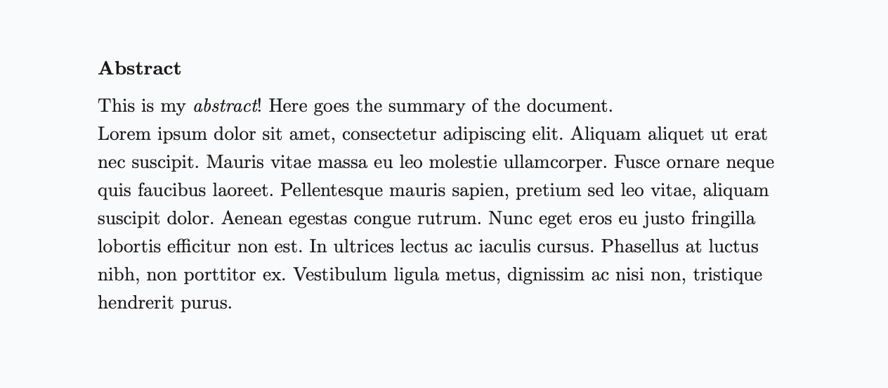 Abstract with start-aligned title