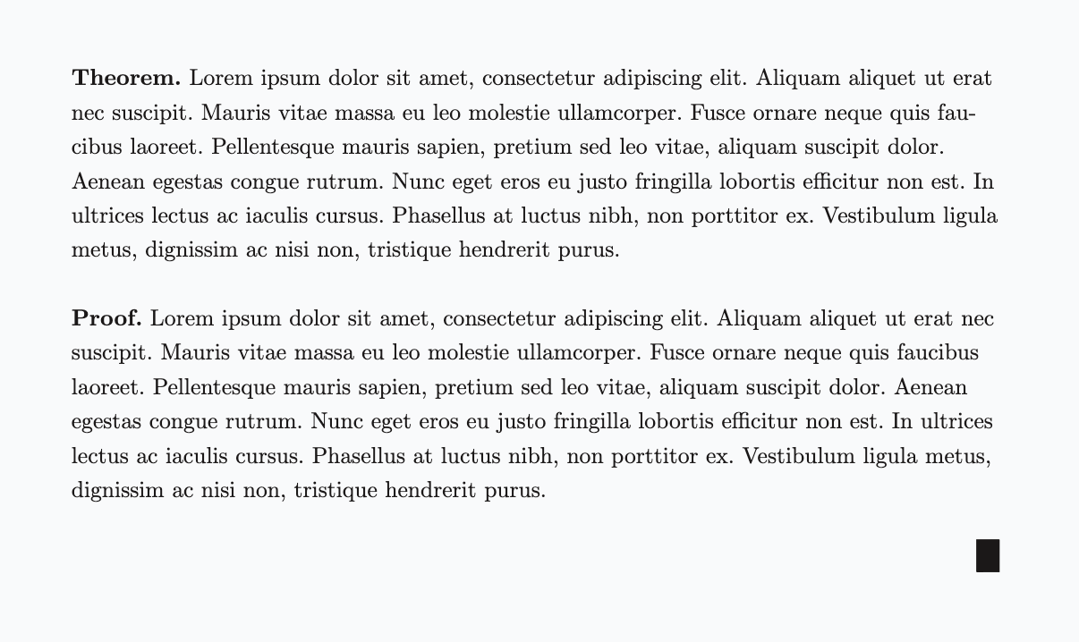 Proof with end character